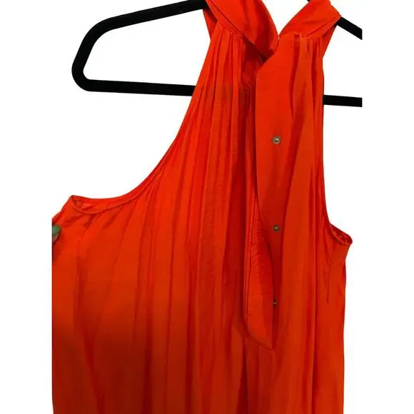 COS Bright Orange Halterneck Maxi Dress Minimalist Resort Elegant 12 Resortewar - Picture 6 of 8